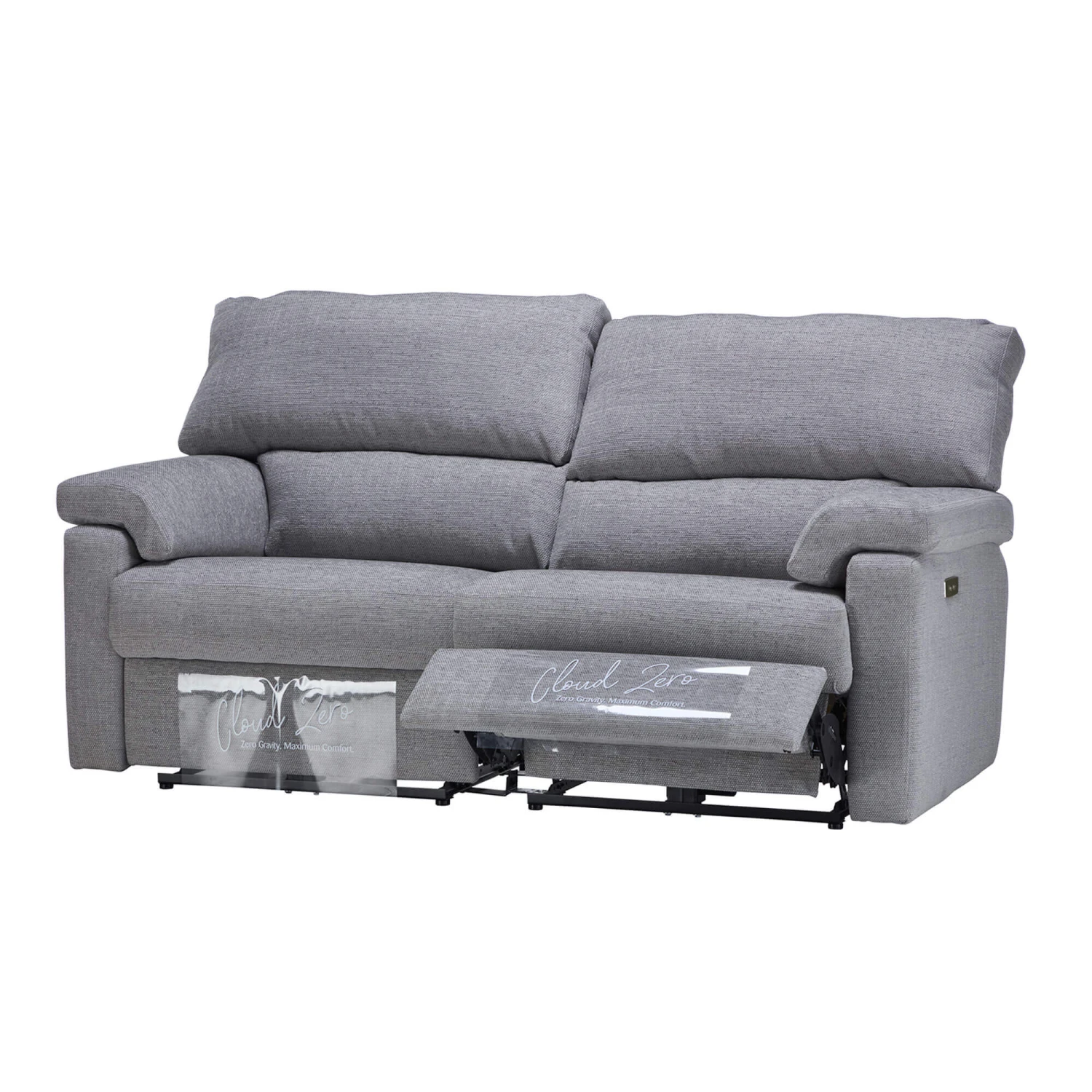 Houston Grey Fabric 3 Seater Power Recliner Sofa 3 Houston Grey Fabric 3 Seater Power Recliner Sofa - Image 3