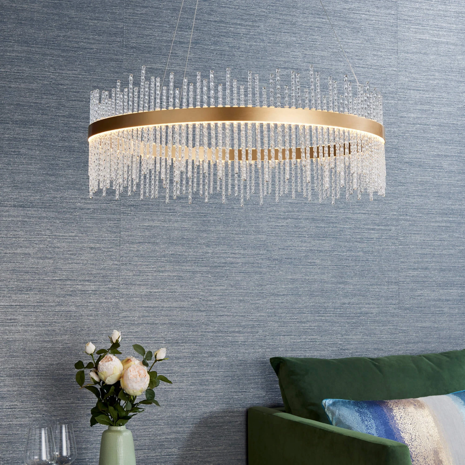 Round Glass Rod LED Pendant Light 4 Round Glass Rod LED Pendant Light - Image 4