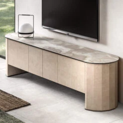 Santori Rounded 4 Door Cream Lowboard