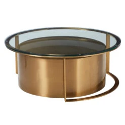 Ophelia Brushed Gold & Glass Set Of 2 Coffee Tables -Housingunits a1e38d6e27271c81d4e2e0681fade8ef