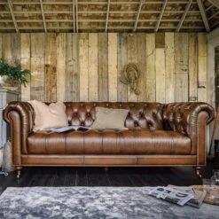 Balmoral Vintage Tabac Leather 3.5 Seater Sofa