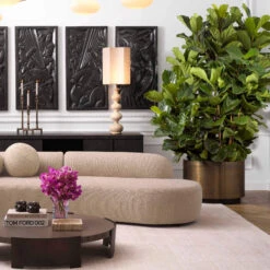 Eichholtz Jasper Large Round Vintage Brass Planter