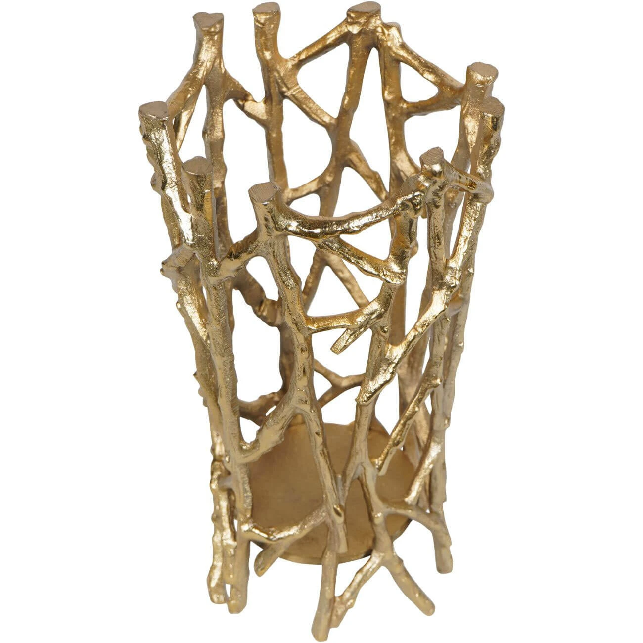 Twig Large Gold Round Pillar Holder 2 Twig Large Gold Round Pillar Holder - Image 2