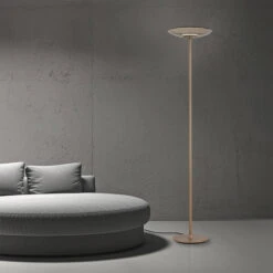 Luna Bronze & Dark Amber Glass Floor Lamp