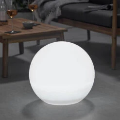 White Ball Colour Changing 45cm Outdoor Floor Lamp -Housingunits a52a1a360ba9021f6fbe2ce949709056 1