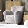 Joanna Dove Grey Faux Sheepskin Accent Chair