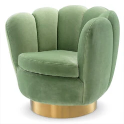 Eichholtz Mirage Pistache Green Velvet Swivel Chair