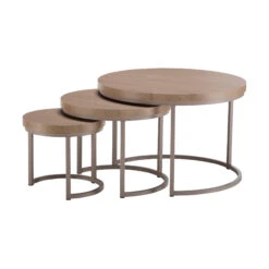 Ulverston Light Oak Set Of 3 Nesting Coffee Tables