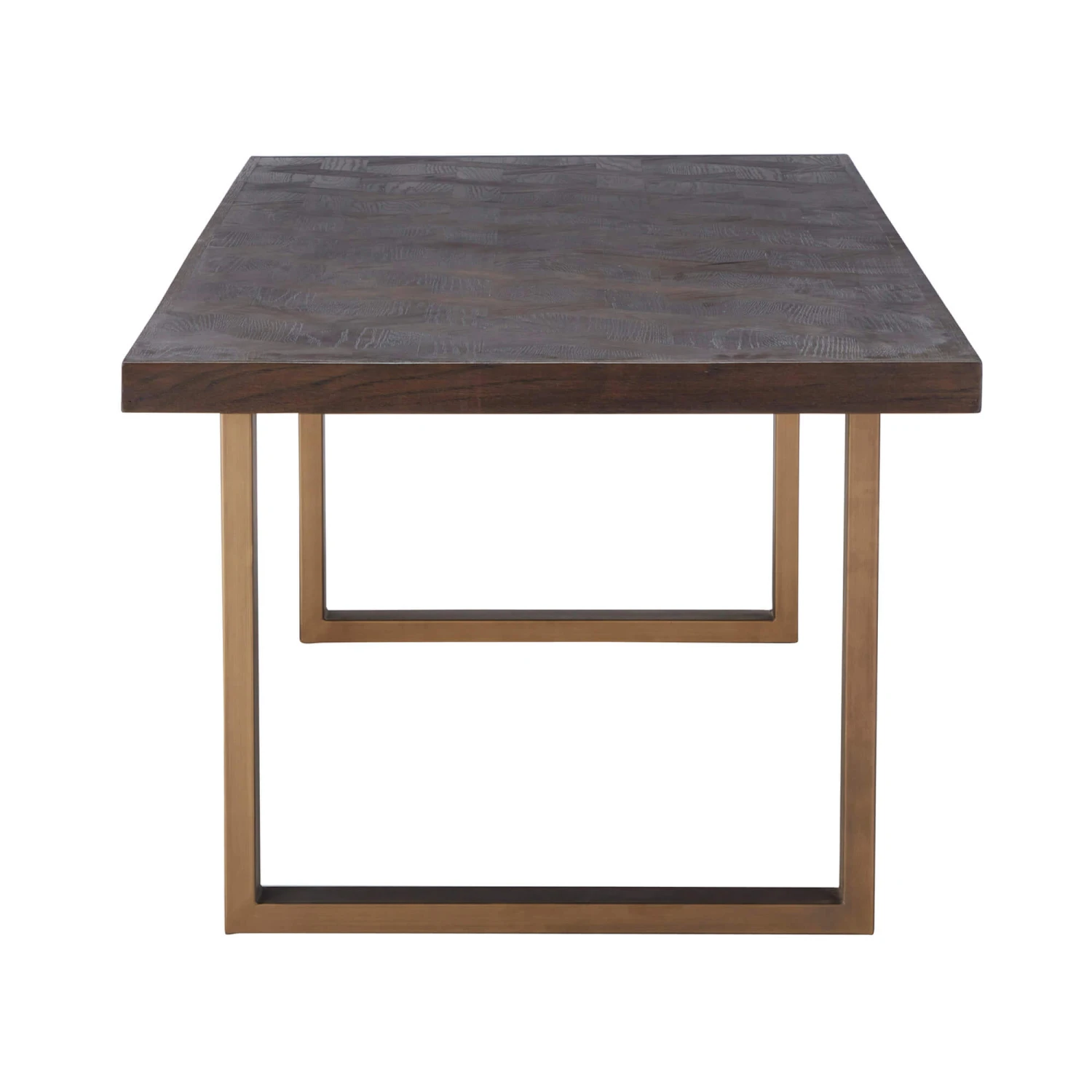 Olivia James Hemingway 220cm Mahogany Oak & Gold Dining Table & 6 Grey Chairs With Gold Legs 5 Olivia James Hemingway 220cm Mahogany Oak & Gold Dining Table & 6 Grey Chairs With Gold Legs - Image 5