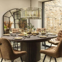 Samraat Antique Brass Crystal 8 Light Pendant