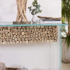 Naturalis Wood And Glass Console Table -Housingunits a7de04dabf711182786411b54bc70050