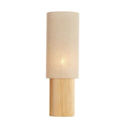 Laslo Natural Wood 94cm Table Lamp With Linen Shade