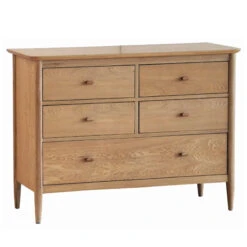Ercol Teramo Oak 5 Drawer Wide Chest
