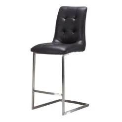 Aventi Antique Black Faux Leather Counter Bar Stool