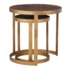 Olivia James Hemingway Mahogany Oak & Gold Nest Of 2 Side Tables