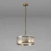 Alonza Antique Brass & Clear Seeded Glass 2 Light Pendant