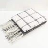 Malmo Black & Ivory Check Faux Mohair Throw