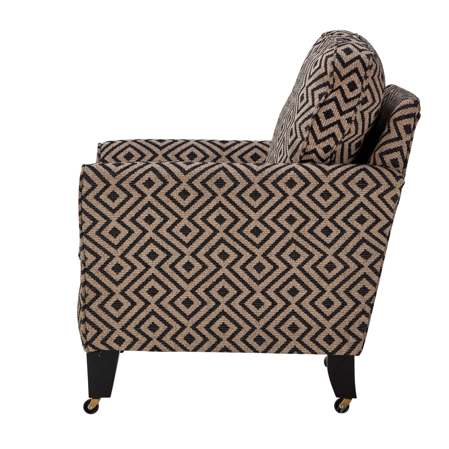 Lucinda Black & Natural Patterned Fabric Accent Armchair 3 Lucinda Black & Natural Patterned Fabric Accent Armchair - Image 3