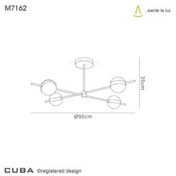 Mantra Cuba Black & Gold Semi Flush Ceiling Light -Housingunits abf2f6223299cb9af8af37d069ef70c6