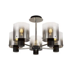 Chelsea Satin Black & Smoked 5 Light Semi Flush Ceiling Light 5 Chelsea Satin Black & Smoked 5 Light Semi Flush Ceiling Light -Housingunits ac69422143744d4b4f93686d2ea9c03b 1