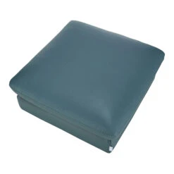 Carrera Teal Blue Leather Footstool -Housingunits ac84a4af91c50db019a7b4ceb7c746ef