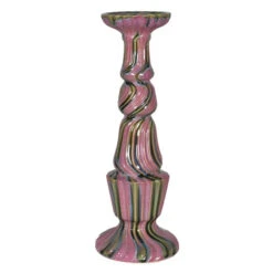 Hand Painted Large Multi Colour Candle Holder