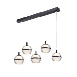 Evenaar Matt Black 5 Light Bar Pendant