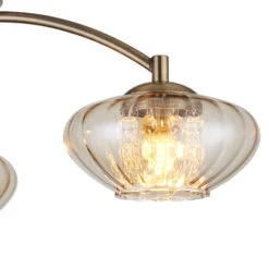 Jamie Antique Brass & Cognac 3 Light Flush Ceiling Light -Housingunits aef5a5b6aeae889e27534d83ed0c2572