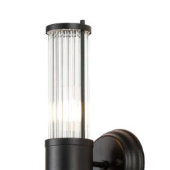 Newton Satin Black 2 Light Glass Rod Wall Light -Housingunits aff26324790bf7da54f904a297a6732f