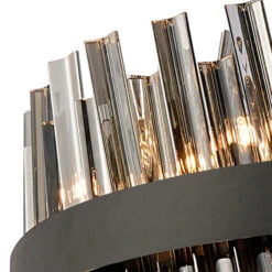 Azio Satin Black & Smoked Round 80cm Pendant Light -Housingunits b03c0f7150b1343988448874d059b665