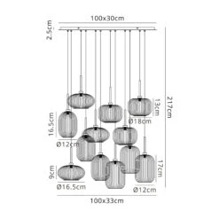 Delia French Gold & Champagne Ribbed Glass 12 Light Pendant 5 Delia French Gold & Champagne Ribbed Glass 12 Light Pendant -Housingunits b0905d11e6b0584147d6a8feaf72b884