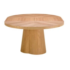 Nimbus Round 130cm Natural Oak Extending Dining Table -Housingunits b1000a34da2580097affd2024260aa85