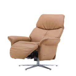 Himolla Loona Medium Caramel Brown Leather Manual Recliner Chair -Housingunits b1246c45306e873e5d72dcc5926e1d74