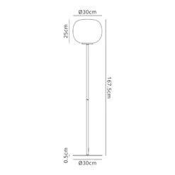 Henrik Matt Black & Frosted White Medium Oval Glass Floor Lamp -Housingunits b134c887b6599bd3bd66fe4704c88914