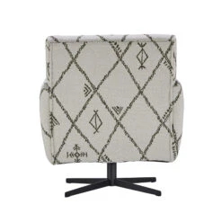 Isabella White Patterned Fabric Accent Swivel Chair -Housingunits b2346dede2dbc6855699860c945aea0c