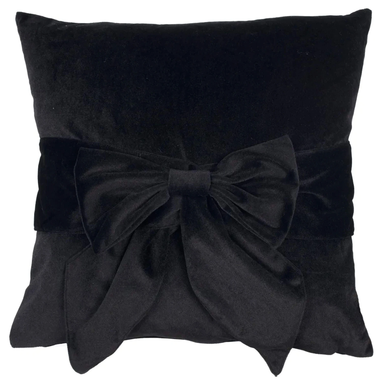 Velvet Bow Black Cushion 1 Velvet Bow Black Cushion