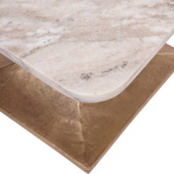 Libra Morchino Large Square White Marble Side Table -Housingunits b3b987311ec6c259ee339c06f489df69