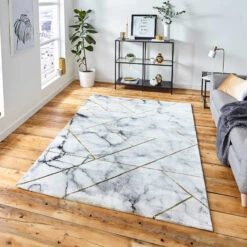 Craft Ivory & Gold Geometric 160cm X 220cm Rug