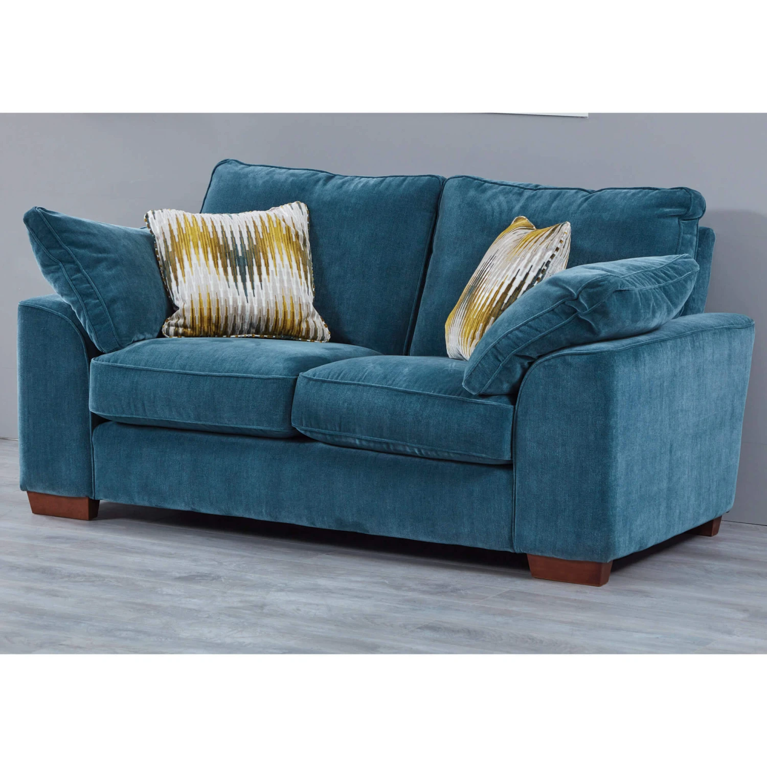 Leandra Blue Fabric 2 Seater Sofa 1 Leandra Blue Fabric 2 Seater Sofa