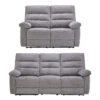 Dante Grey Fabric 3 & 2 Seater Electric Recliner Sofa Set