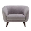 Adrienne Grey Boucle Fabric Armchair
