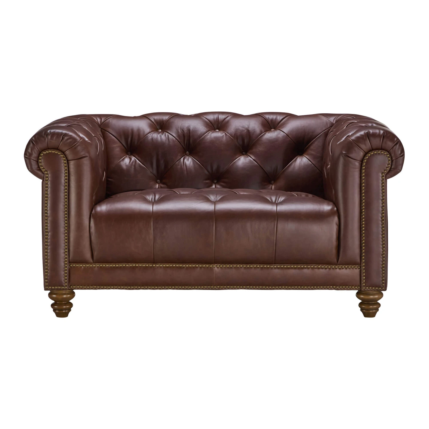 Wentworth Kodak Clove Brown Leather Snuggler Sofa 2 Wentworth Kodak Clove Brown Leather Snuggler Sofa - Image 2