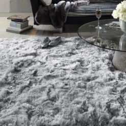 Plush Shaggy Silver 200cm X 300cm Rug