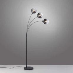 Zelda Smoked 3 Light LED Glass Floor Lamp -Housingunits b93022391d934082d312e63dcec7977e