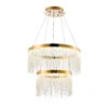 Rowen French Gold Crystal 2 Tier Pendant Light