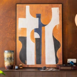 Orcia Large Abstract Embellished Canvas