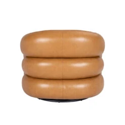 Glass House Arlo Brown Leather Swivel Chair -Housingunits b9d2c67d7874226f2c6506c3322ade9e