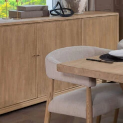 Linea 3 Drawer Elm Wood Sideboard