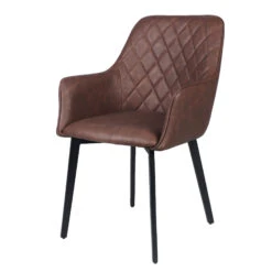 Bronx Brown Faux Leather Dining Chair