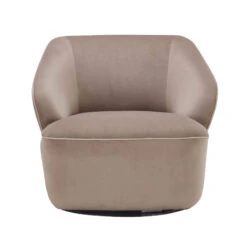 Natuzzi Editions Damen Beige Fabric Swivel Chair